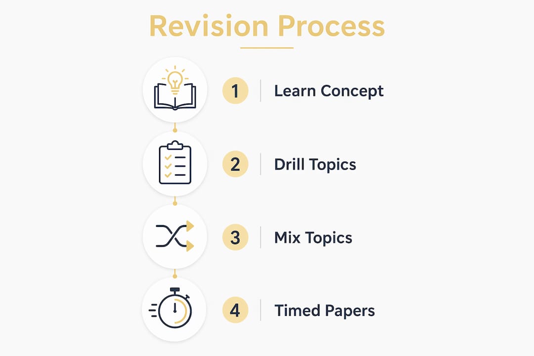Infographic of GCSE maths revision steps