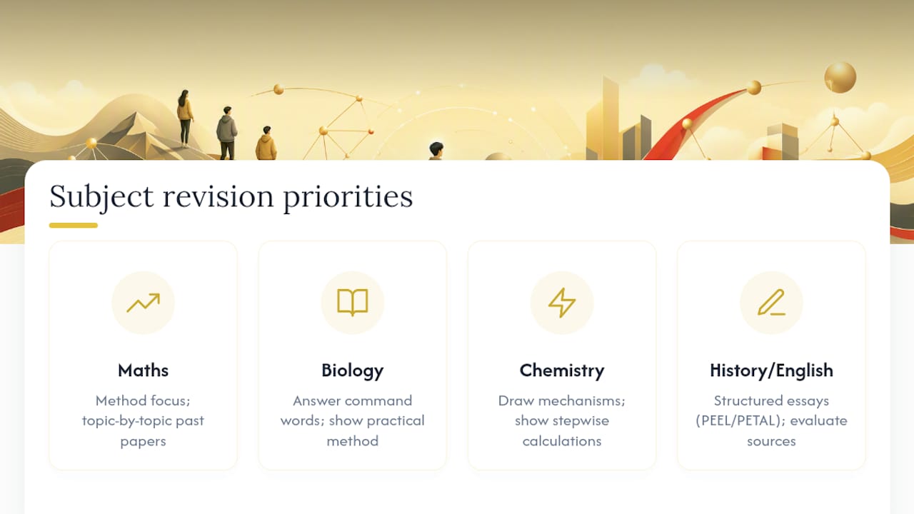 Subject-focused priorities: what actually earns marks — overview diagram