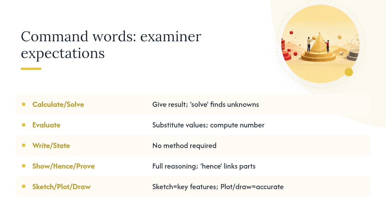 Command word examples: what examiners actually expect — overview diagram