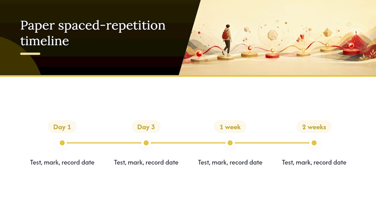 Spaced repetition revision interval timeline