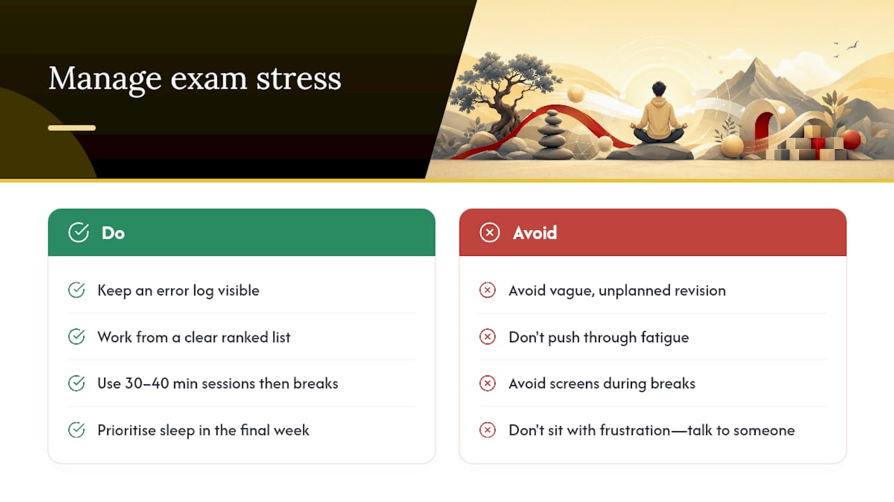 How do you manage exam stress without losing motivation? — overview diagram